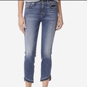 7 For All Mankind Roxanne Ankle Cropped Jean with Diagonal Hem Women's-28